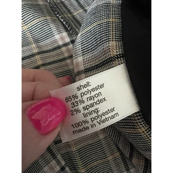 LANE BRYANT Perfect Drape Pink Gray Plaid Single Breast Blazer Jacket Sz 14 NWT - Picture 9 of 13